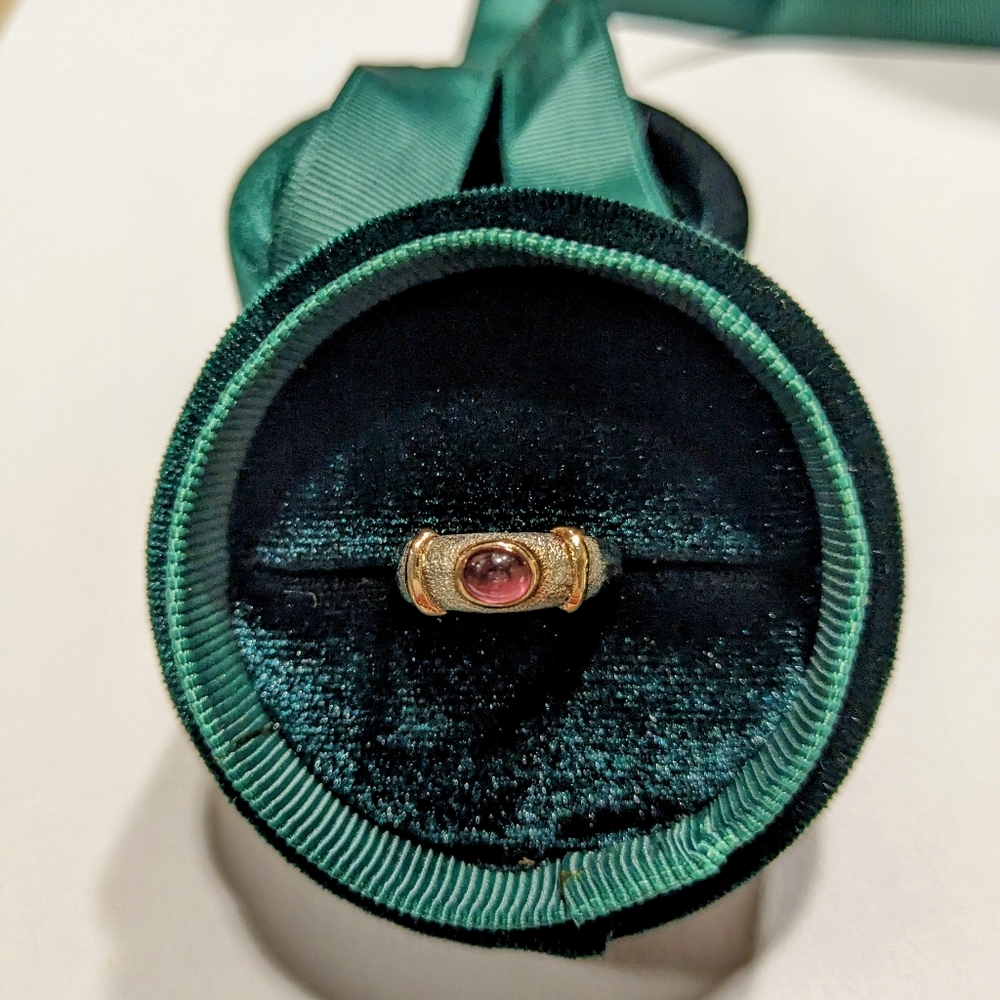18kt and sterling silver tourmaline ring